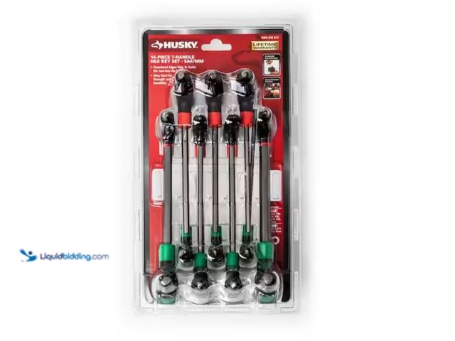 Lot 49-1575612 - Husky 14-Piece T-Handle SAE & MM Hex Key Set, Model # HTHKSM14PCN, Unused  Ref#AHDSB0205