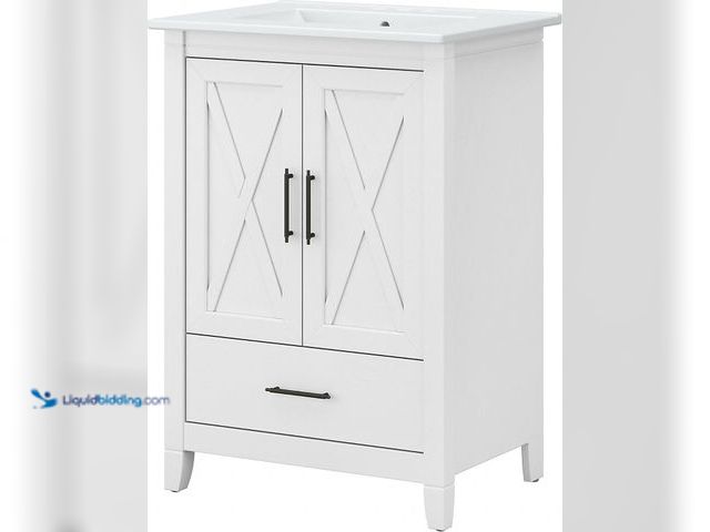 Lot 49-5440931 - Bush Furniture Key West 24W Bathroom Vanity Cabinet, White Ash Unused