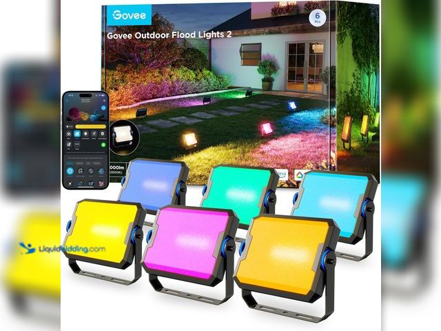 Lot 49-3533520 - Govee Outdoor Flood Lights 2, RGBIC Warm Cold White LED Lights for Outdoor Decorations, 50 Scene Mod...
