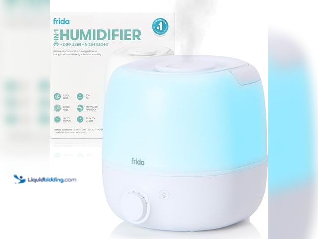 Lot 49-5553241 - Frida Baby 3-in-1 Cool Mist Humidifier for Large Rooms, Top Fill Humidifier for Bedroom, Allergy Rel...