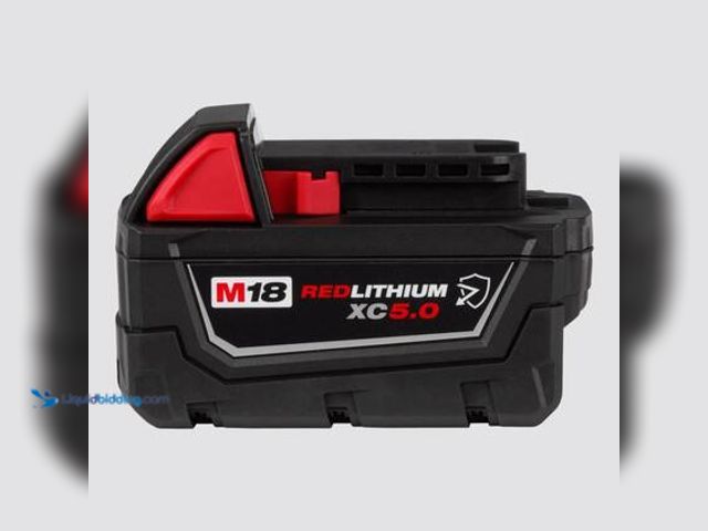Lot 49-5544326 - Milwaukee M18 18-Volt 5.0 Ah Lithium-Ion XC Extended Capacity Resistant Battery Pack. Model # 48-11-...