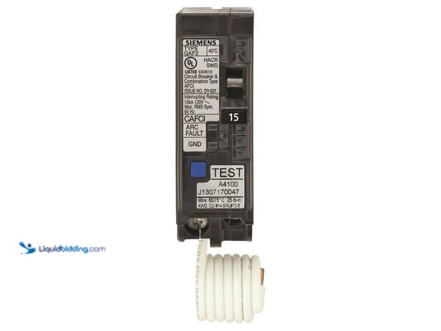Lot 49-5406724 - Siemens 15 Amp 1 in. Single-Pole Combination AFCI Circuit Breaker RBPU, Unused.