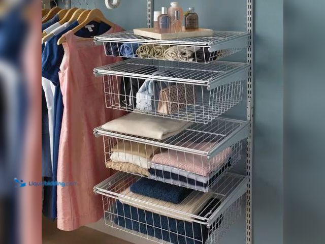 Lot 49-1516524 - ClosetMaid 27 in. H x 21 in. W White Steel 4-Drawer Wide Mesh Wire Basket, model # 2815, unused.  Re...
