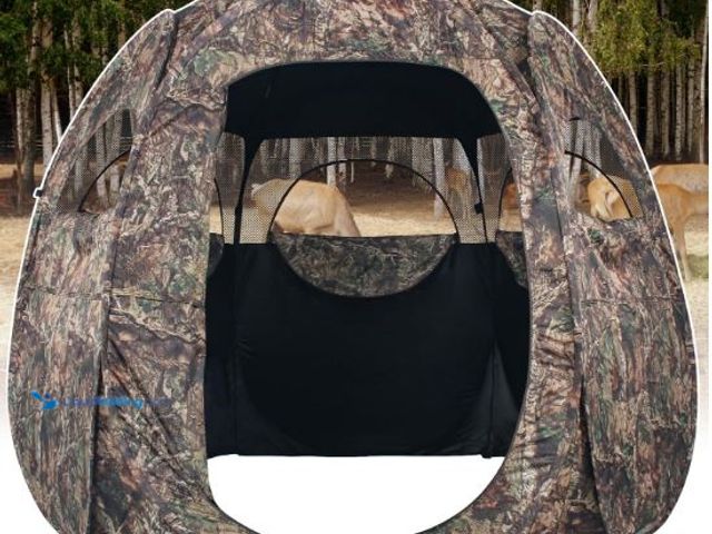 Lot 49-1517401 - Hunting Blind 1-3 Person See Through Quick Set Pop up Ground Blinds for Deer Turkey Duck Hunting, Bo...