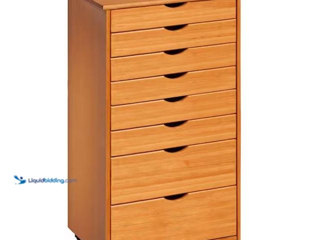 Lot 49-1568787 - Jela-USA Pine 6 Plus 2 Drawer Wide Roll Cart Model # 76154, Unused  Ref#SBS0114