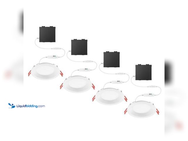 Lot 49-3616810 - Commercial Electric 4-Pk 4 in. Premium Series Adjustable CCT 2-Level Lumen Dimmable Integrated LED B...