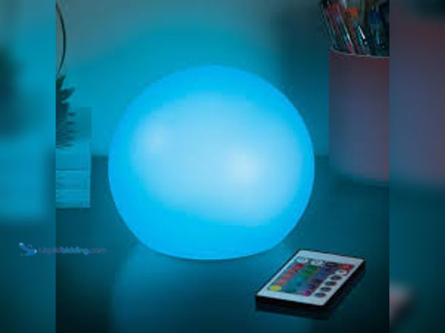 Lot 49-5461395 - QTY 2 -  RGB Integrated LED Orb Light with Remote Control. Model # LH-ML007-999. Unused