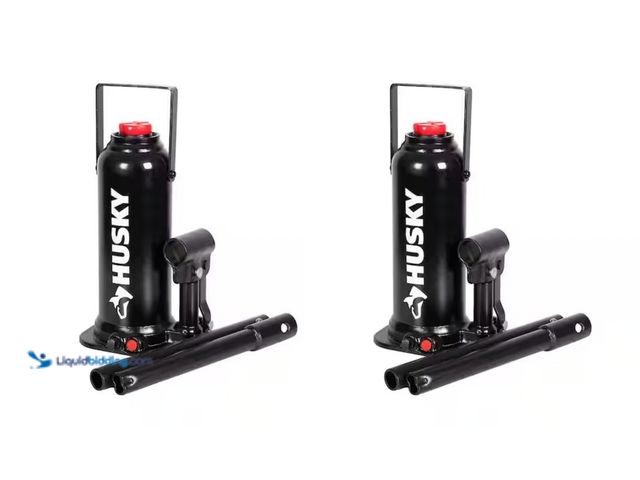Lot 49-3637829 - Lot of (2) Husky 8 Ton Bottle Jack, Model # HPL8BW-ZDT-TH, Unused, Scuffs/scratches.   Ref#LB RELIST