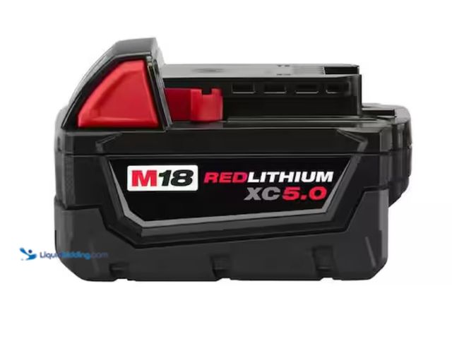 Lot 49-3614594 - Milwaukee M18 18-Volt 5.0 Ah Lithium-Ion XC Extended Capacity Battery Pack, Model # 48-11-1850, New....
