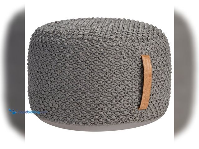 Lot 49-5406323 - Nourison Cotton Woven Looped Pouf Ottoman, Unused.