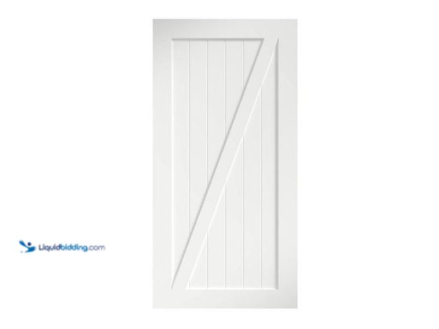 Lot 49-5513092 - eightdoors
42 in. x 96 in. Z-Shape Solid Core White Primed Interior Barn Door Slab. Model # RM13888...