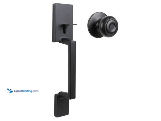 Lot 49-5541622 - Defiant Vancouver Matte Black Entrance Door Handleset with Hartford Interior Knob. Model # HPX9G3. U...