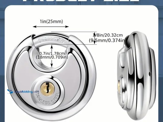 Lot 49-1805016 - New Stainless Steel Padlocks 2 PCS barrel TYPE.