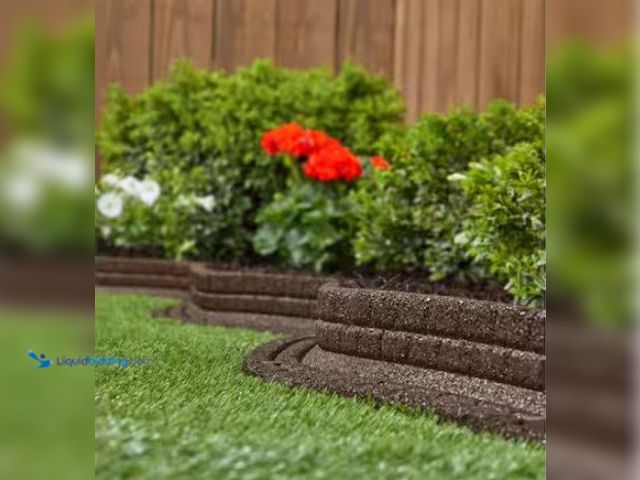 Lot 49-1567969 - Lot of (13) pcs. Vigoro 48 in. x 3 in. x 3 in. Brown Brickface Rubber Landscape Edging, Recycled rub...