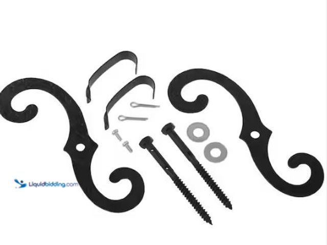 Lot 49-1573956 - Lot of (4) DELANEY HARDWARE 7 in. Black Stainless Steel Exterior Shutter S-Hooks (1-Pair), Model # 4...