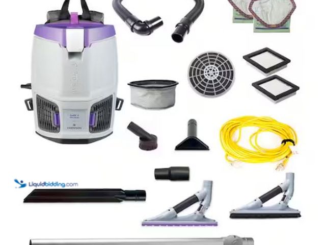 Lot 49-1517529 - ProTeam GoFit 3, 3 qt. Corded Gray Commercial Backpack Vacuum Cleaner with ProBlade Hard Surface Kit...