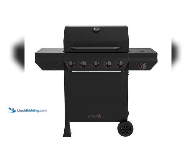 Lot 49-5512044 - Nexgrill 5-Burner Liquid Propane Gas Grill in Graphite Black with Side Burner. Model # 720-0888SF, U...