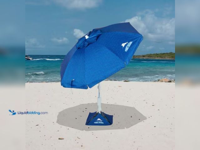 Lot 49-2006500 - Tommy Bahama 6 ft. Steel Umbrella Bag & Scoop (ASTM) in Blue, Model # UB79BSTB26HDPQ9, Unused.  Ref#...