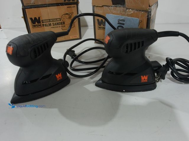 Lot 49-2006021 - Lot of (2) WEN Electric Detailing Palm Sander, Model # 6301, Slightly used, Has attachments, Scuffs ...