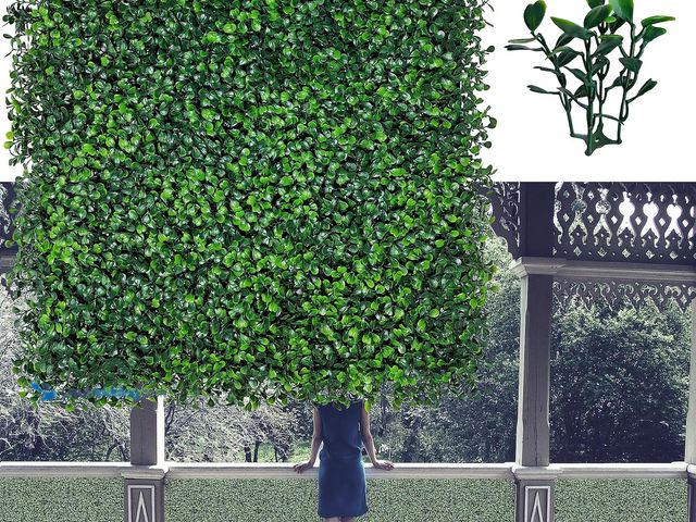 Lot 49-5408601 - Artificial Grass Wall Panels,20X20 in 6P UV-Anti Greenery Boxwood Panels for Indoor Outdoor Green Wa...