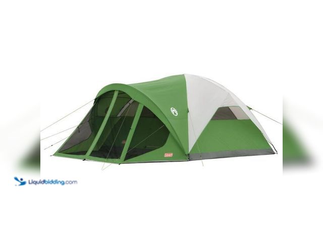 Lot 49-2023190 - Coleman 6-Person Evanston Dome Camping Tent with Screen Room. Model # 2206933. MSRP $220. Slightly u...