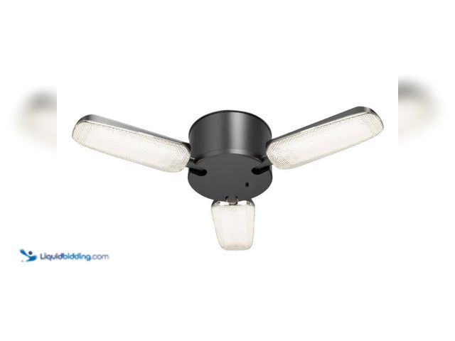 Lot 49-5416209 - Commercial Electric 1.25 ft. 3-Head 8000 Lumens 500- Watt Equivalent Black Integrated LED Convertibl...