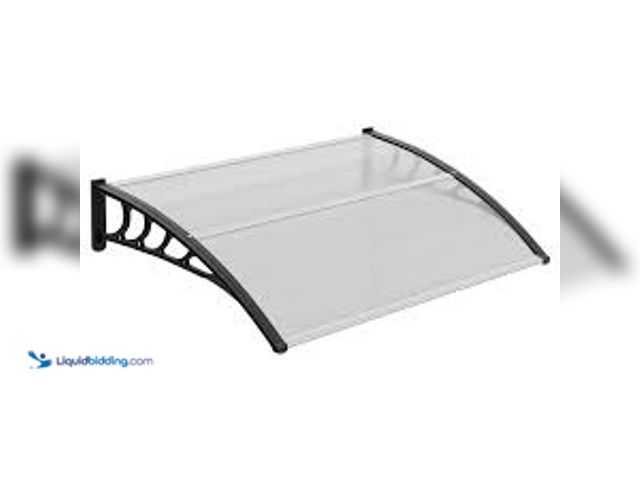 Lot 49-5580737 - Window Door Awning Canopy 40x40. Smoke grey.Unused