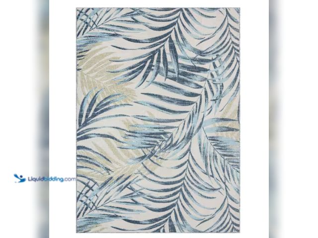 Lot 49-2000473 - Tommy Bahama Malibu Palm Springs Ivory/Aqua 5 ft. x 7 ft. Indoor/Outdoor Area Rug, Model # 2-7989-13...