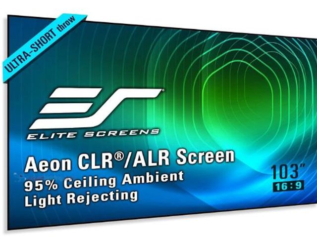 Lot 49-1513879 - Elite Screens Aeon CLR 103-Inch ALR UST Projector Screen, 8K Edge-Free Fixed Frame, 95% Ambient Ligh...