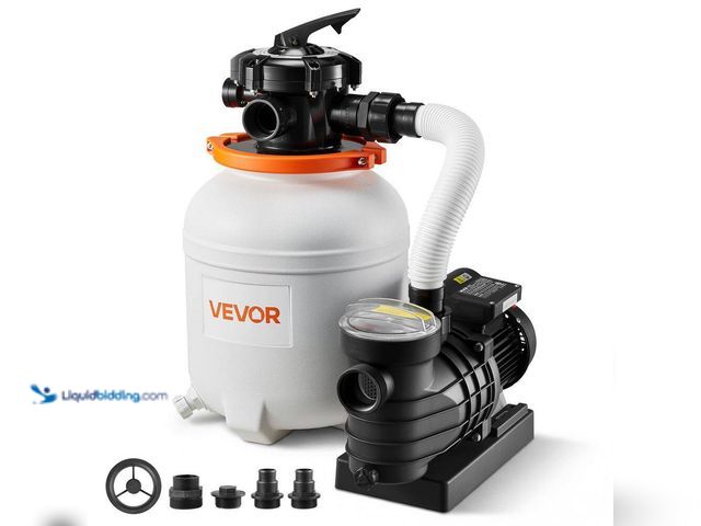 Lot 49-5552190 - VEVOR
12 in. 0.33 HP Above Ground Pool Sand Filter Pump with 6-Way Valve, 3000 GPH. Model # YCGLSLB...