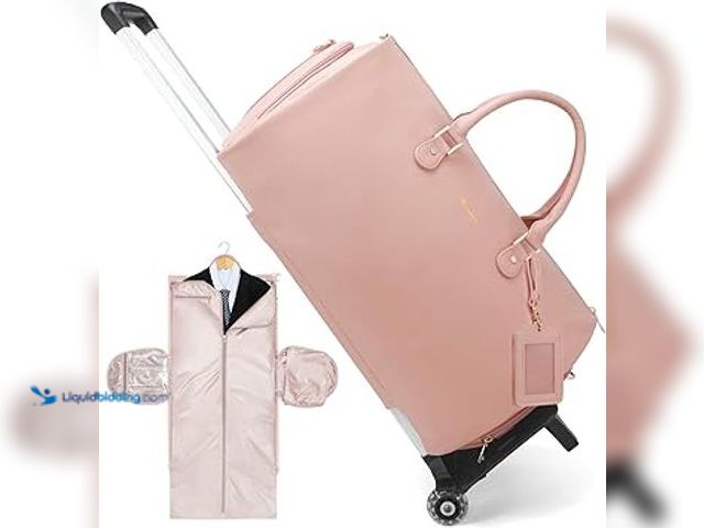 Lot 49-3527600 - Modoker Rolling Garment Bags with Wheels, Women Garment Duffel Bag for Travel, PU Leather Convertibl...