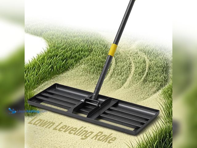 Lot 49-3565431 - Lawn Leveling Rake 30”x10” Large Heavy Duty Metal Lawn Leveler with 5FT Long Adjustable Handle Proff...