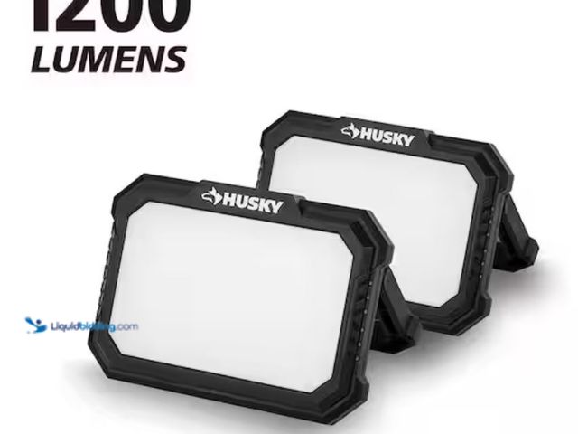Lot 49-1623768 - Husky 1200 Lumens Rechargeable LED Magnetic Utility Light with White Adjustable (2-Pack), Model # 91...