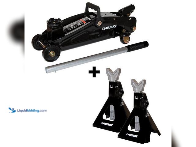 Lot 49-1623266 - Husky 2 -Ton Hydraulic Trolley Car Jack, Model #HPL4136-VT, Used Has Scuffs And Scratches