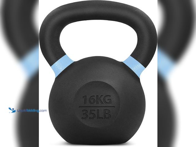 Lot 49-5410701 - Yes4All Powder Coated Cast Iron Kettlebell Strength Training Kettlebells Weight Set for Full Body Wo...