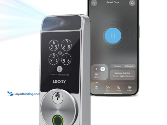 Lot 49-3562888 - Lockly Visage Zeno Series Smart Lock, Facial Recognition & Fingerprint Keyless Entry Door Lock, Buil...