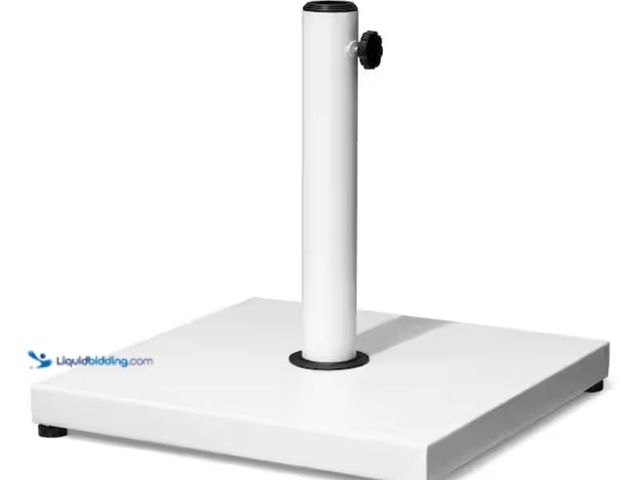 Lot 49-2006735 - Pellebant 43 lbs. Weighted Cement Concrete and Steel Square Patio Umbrella Base in White for Market ...