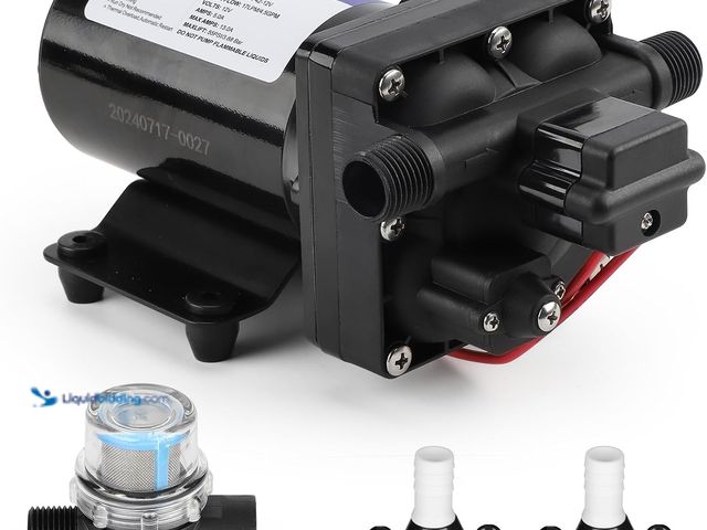 Lot 49-5539884 - 4048-153-E75 RV Water Pump, 12V 4.5 GPM, 55 PSI, 13 Amps Multi-Fixture Automatic Demand Pump for RV ...
