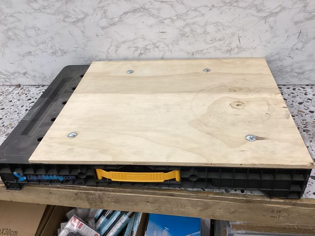 Lot 49-5414404 - Dewalt 33 in. H Plastic Folding Portable Sawhorse Workbench, Used, scuffs/scratches, no factory pict...