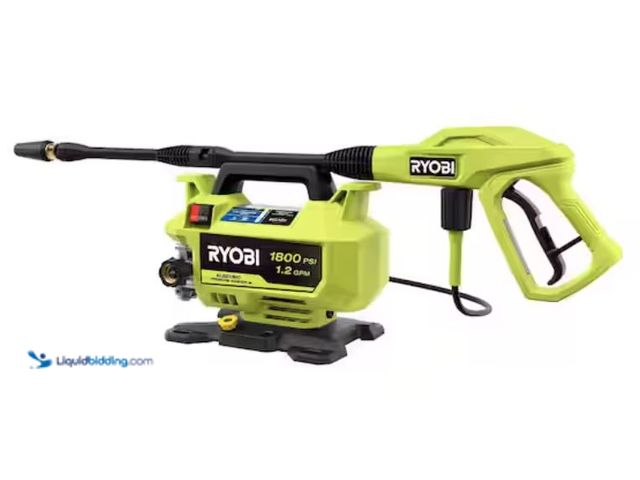 Lot 49-2005688 - RYOBI 1800 PSI 1.2 GPM Cold Water Corded Electric Pressure Washer, Model # RY141803, Used, Has attac...