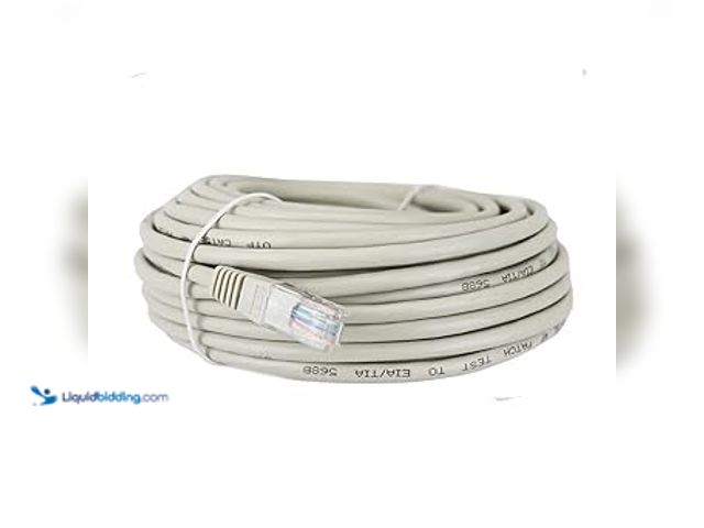 Lot 49-5407633 - QTY 3 - GW Security 100 Feet Cat5e Ethernet Patch Cables. Model: gwcat100. Unused
