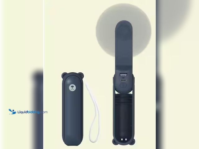 Lot 49-1538316 - (4) 5 in. 3 in 1 Blue Personal Portable Fan, Model # 1008836065, New, (4 Portable fans per lot).  Re...