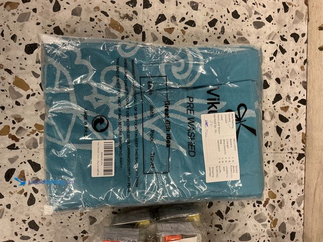 Lot 49-5485293 - QTY 2 - Vikumond Oversized Turkish Beach Towel Blanket XXL. Cotton Sandproof Towels. Blue. New