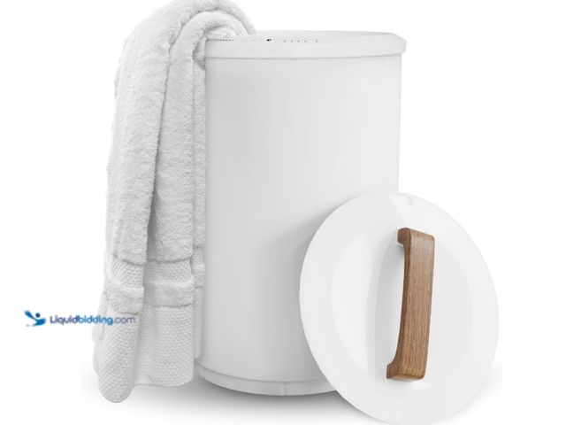 Lot 49-3431450 - SAMEAT Heated Towel Warmers for Bathroom - Large Towel Warmer Bucket, Wood Handle, Auto Shut Off, Fi...