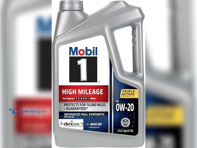 Lot 49-2006410 - Mobil 1 High Mileage Full Synthetic Motor Oil 0W-20, 5 Quart, Model # B07B5XYD7K, Unused.   Ref#PA07...