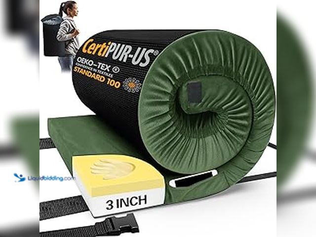 Lot 49-5415112 - CYMULA Memory Foam Camping Mattress Pad, CertiPUR-US Sleeping Mat, Portable Roll Up Mattress for Adu...