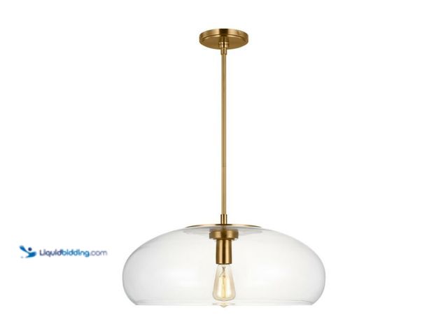 Lot 49-5408574 - Largo One Light Pendant in Burnished Brass by Visual Comfort Studio. [SKU: TP1161BBS] Unused