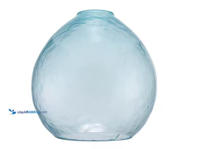 Lot 49-1628153 - Lot of (3) 7.16 in. Blue Tint Bubble Glass Globe Pendant Lamp Shade With 2.25 in. Lip Fitter, Model ...
