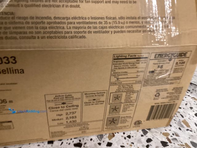 Lot 49-5450247 - Hampton Bay Bellina 42 in. Oil-Rubbed Bronze Ceiling Fan with Light Kit, Model # RH5H1-ORB, Used, br...