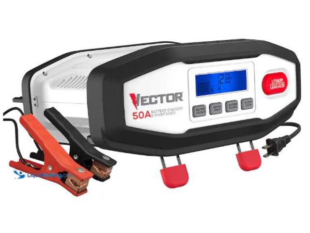 Lot 49-5551374 - Vector - 50-Amp Engine Start, 15-Amp Automatic Battery Charger/Maintainer, Lithium/Lead-Acid Selecto...
